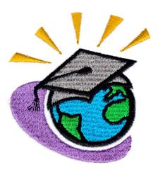 beginner-friendly graduation machine embroidery pattern - Global Graduation for Diploma Holders