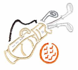 Golf Bag - 4x4 bag quick stitch machine embroidery design for reusable tote bags