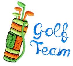 Golf Team - 4x4 team quick stitch machine embroidery design for Team Uniforms