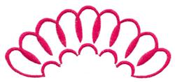 Half Scalloped Border - 5x7 border quick stitch embroidery design for Handkerchiefs