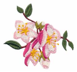 blossom detailed machine embroidery - Hanging Blossoms for patchwork quilt blocks