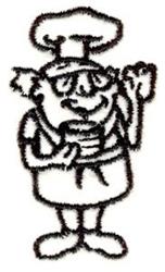 Happy Chef - 4x4 chef quick stitch machine embroidery design for reusable tote bags