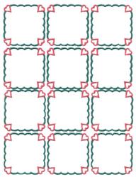 Blank frames with playful green scalloped edges and pink hearts, perfect for Valentine's Day crafts.