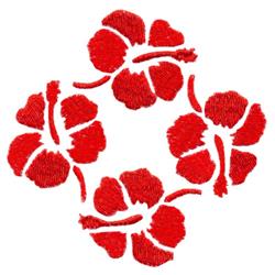 Hibiscus Border - 4x4 leaf detailed embroidery design for decorative pillow covers