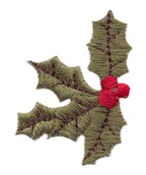 Holly - 4x4 leaf quick stitch machine embroidery design perfect for Greeting Cards
