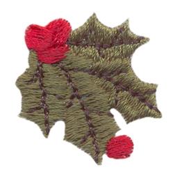 Holly - 4x4 leaf quick stitch machine embroidery design perfect for Greeting Cards