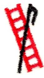 Hook and Ladder - 4x4 ladder quick stitch machine embroidery design for kitchen aprons