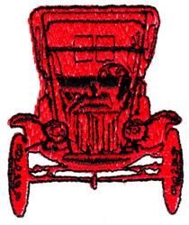 Horseless Carriage - 4x4 carriage detailed machine embroidery design for kitchen aprons