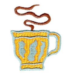 beginner-friendly mug machine embroidery pattern - Hot Coffee Mug for kitchen tea towels