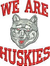 Husky Pride - 4x4 pride detailed machine embroidery design perfect for Gym Bags