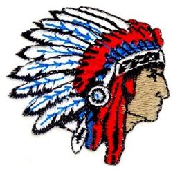beginner-friendly chief machine embroidery pattern - Indian Chief for decorative pillow covers