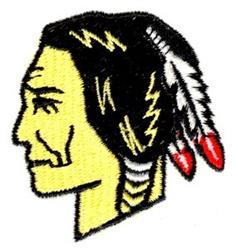 Indian Head - 4x4 head beginner-friendly embroidery design for reusable tote bags