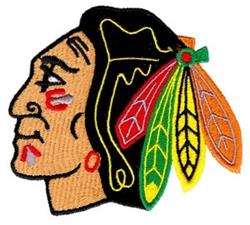 detailed head machine embroidery pattern - Indian Profile Head for decorative pillow covers