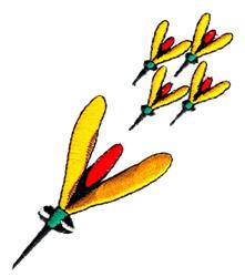 Insect Darts - 4x4 dart beginner-friendly embroidery design for Party T-shirts