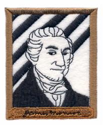 monroe detailed machine embroidery - James Monroe perfect for reusable tote bags