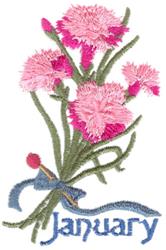 leaf beginner-friendly machine embroidery - January Carnation for decorative pillow covers