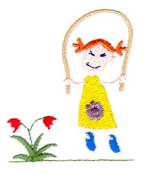 tulip quick stitch machine embroidery - Jumping Rope perfect for reusable tote bags