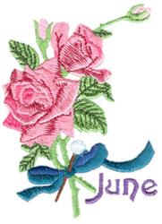 detailed rose machine embroidery pattern - June Rose perfect for kitchen tea towels
