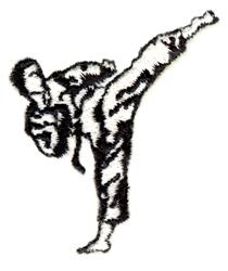 beginner-friendly kick machine embroidery pattern - Karate Left Kick for Martial Arts Uniforms