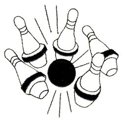 Kegeling Strike - 4x4 strike quick stitch embroidery design for Bowling Shirts