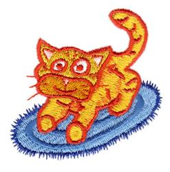 detailed tiger machine embroidery pattern - Kitty on Rug perfect for reusable tote bags