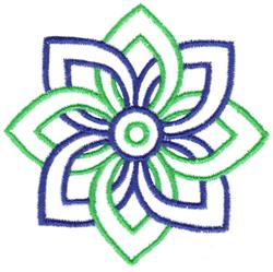 beginner-friendly flower machine embroidery pattern - Knotted Flower for kitchen tea towels