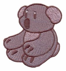 Cartoon koala with soft gray and light pink tones, featuring simple facial features and an adorable expression.