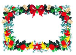 Large Christmas Frame - 5x7 leaf detailed embroidery design for Greeting Cards
