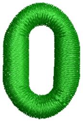 Large plush green number zero features a bold, textured design perfect for personalizing various items.