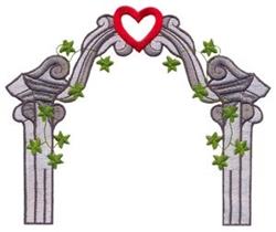 leaf detailed machine embroidery - Large Wedding Arch for patchwork quilt blocks