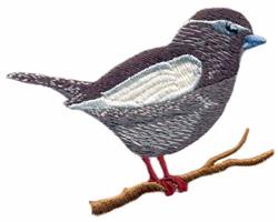 Lark Bunting - 4x4 bird beginner-friendly embroidery design for decorative pillow covers