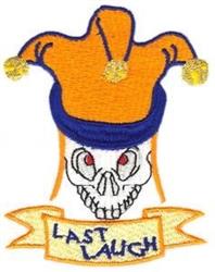 skull detailed machine embroidery - Last Laugh perfect for patchwork quilt blocks