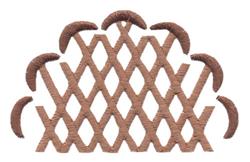 beginner-friendly cross machine embroidery pattern - Lattice Border Half Circle for decorative pillow covers
