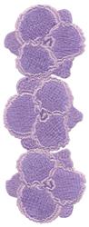 Floral design featuring layered lavender petals with textured details and a whimsical outline, perfect for machine embroidery