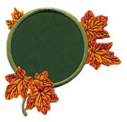 Leaf Circle Applique - 5x7 leaf applique embroidery design for decorative pillow covers