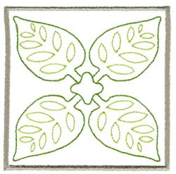 beginner-friendly leaf machine embroidery pattern - Leaf Quilt Square for reusable tote bags
