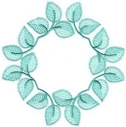Leaf Wreath - 5x7 leaf detailed machine embroidery design for patchwork quilt blocks