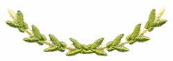 Leafy Scallop - 4x4 leaf quick stitch embroidery design for festive table runners