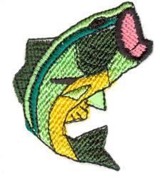 leaping beginner-friendly machine embroidery - Leaping Bass for patchwork quilt blocks