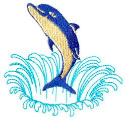 Leaping Dolphin - 4x4 dolphin beginner-friendly embroidery design for kitchen tea towels