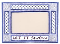 Let it Snow Frame - 5x7 snowflake detailed embroidery design for kitchen tea towels