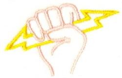 Lightning In Hand - 4x4 hand quick stitch machine embroidery design for Team Jerseys