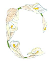 beginner-friendly leaf machine embroidery pattern - Lily Oval for patchwork quilt blocks