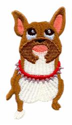 detailed puppy dog machine embroidery pattern - LIttle Poochie for reusable tote bags