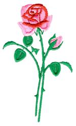 rose beginner-friendly machine embroidery - Long Stemmed Rose for patchwork quilt blocks