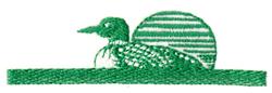 bird quick stitch machine embroidery - Loon at Sunset perfect for kitchen tea towels