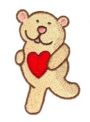 beginner-friendly valentine bear machine embroidery pattern - Love Bear for decorative pillow covers