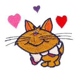 kitten detailed machine digital embroidery - Love Cat perfect for cute baby onesies