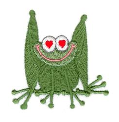 Love Frog - 4x4 heart beginner-friendly embroidery design for reusable tote bags