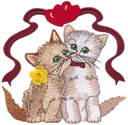 detailed valentine kitten machine embroidery pattern - Love Kittens for Baby Blankets